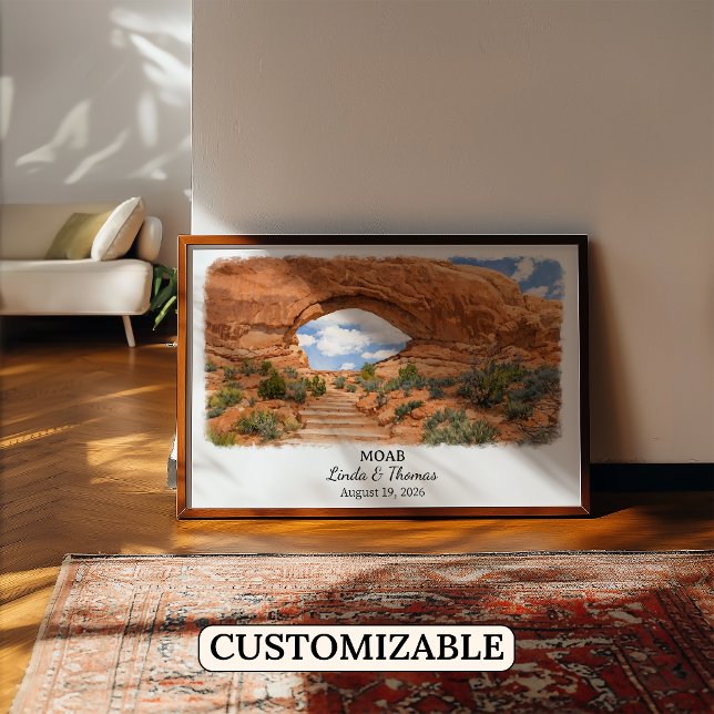 Moab Utah Affisch, Akvarell, Anpassad Poster (Skapare uppladdad)