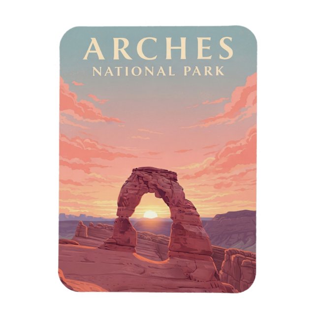 Moab Utah Arches National Park Sunset Magnet (Vertikal)