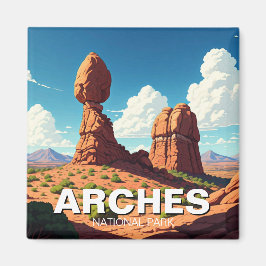 Moab Utah Arches nationalpark Balanced sten Magnet