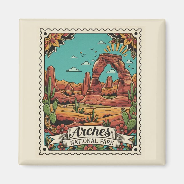 Moab Utah Arches nationalpark Magnet (Framsidan)