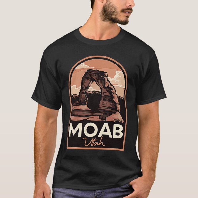 Moab Utah Arches Vintage Travel T Shirt (Framsida)