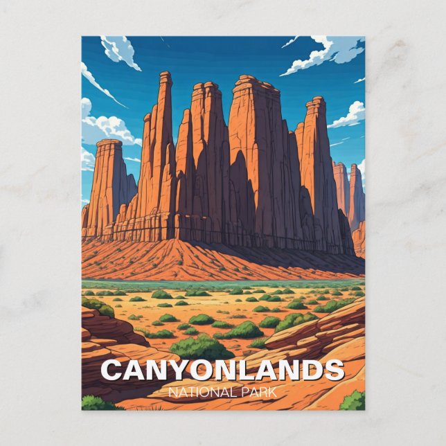 Moab Utah Canyonlands nationalpark Nål Vykort (Framsida)