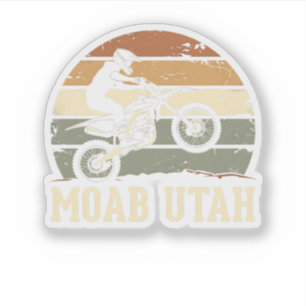 Moab Utah Dirt Bike Förare Vintage Solnedgång Moti Klistermärken