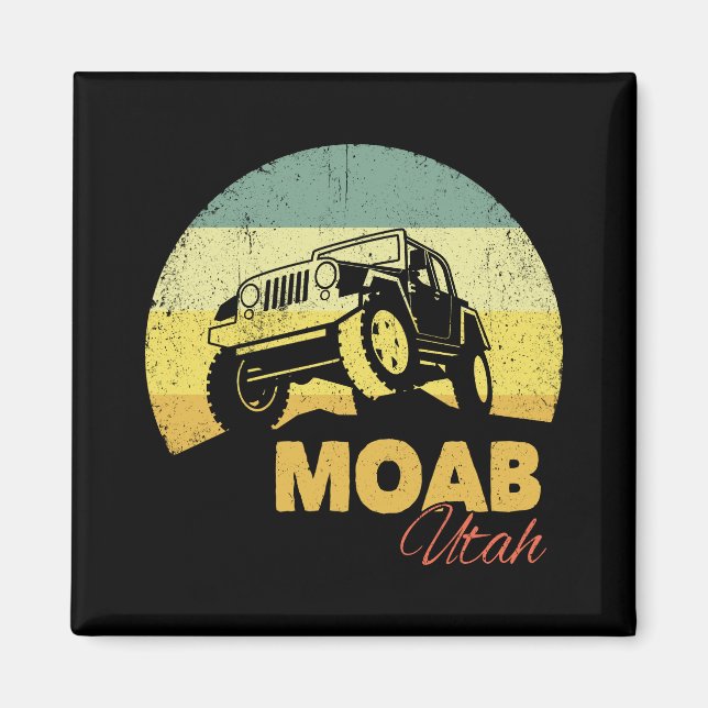 Moab Utah Gift for Off Roading - Utah Souvenir 4x4 Magnet (Framsidan)