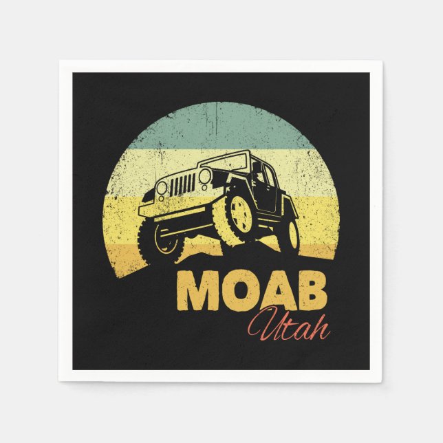 Moab Utah Gift for Off Roading - Utah Souvenir 4x4 Pappersservett (Framsidan)