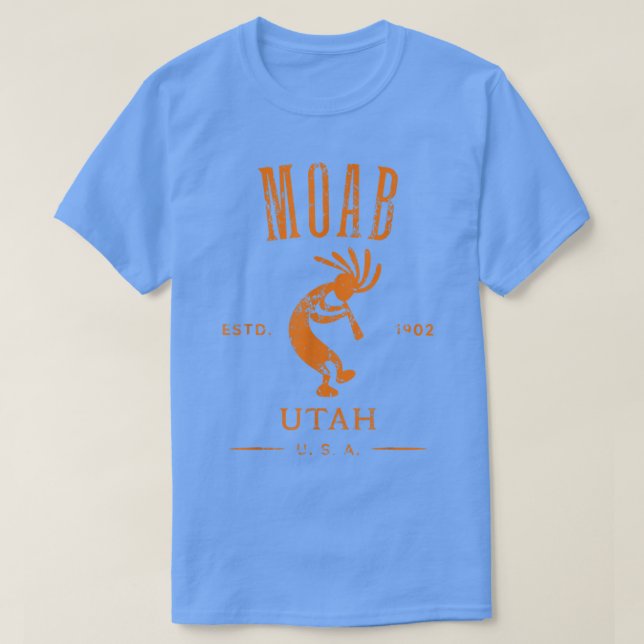 Moab Utah Kokopelli Souvenir Distress Design T Shirt (Design framsida)
