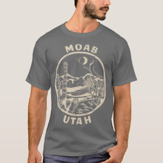 Moab Utah Linocut Distress Desert Illustration T Shirt