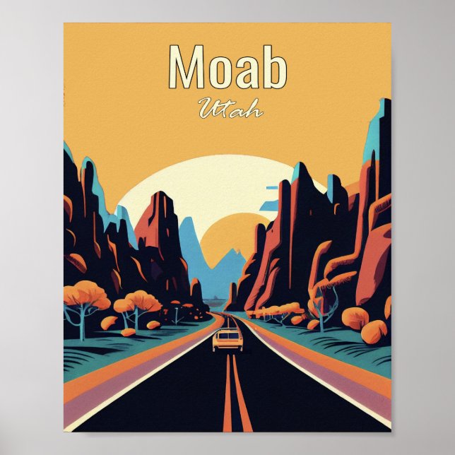 Moab Utah minimalist Vintage Art Poster (Framsidan)
