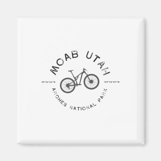 Moab Utah Mountain Biking T  Magnet (Framsidan)