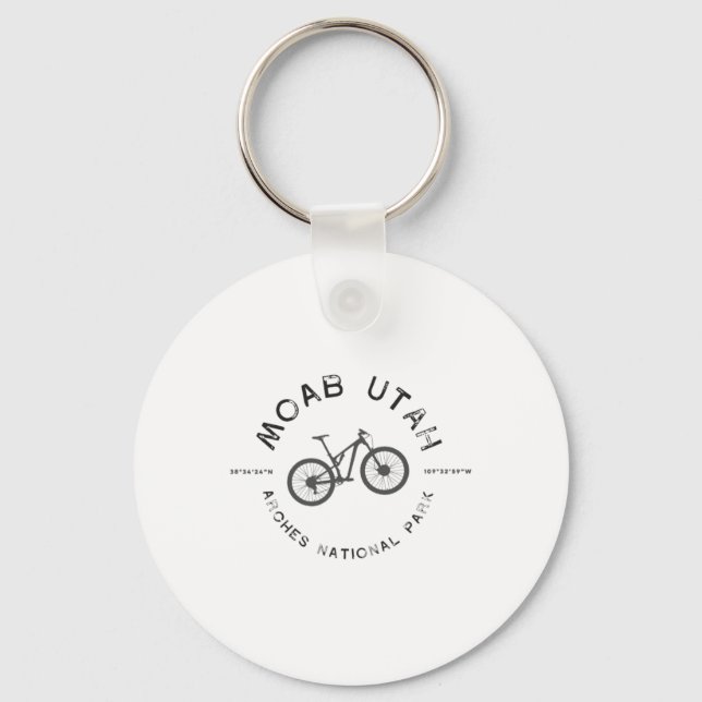 Moab Utah Mountainbike T-shirt  Nyckelring (Framsida)