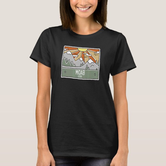 Moab Utah Mountains UT Vacation Souvenir T Shirt (Framsida)
