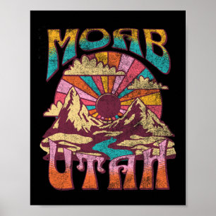 Moab Utah Natur Vandring Berg Utomhus Vintage Poster