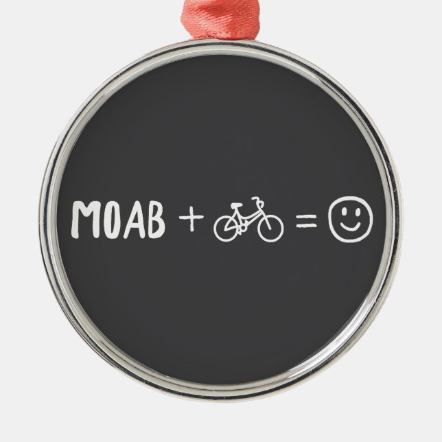 Moab Utah Plus Cyklar Gör Dig Glad Julgransprydnad Metall (Framsidan)