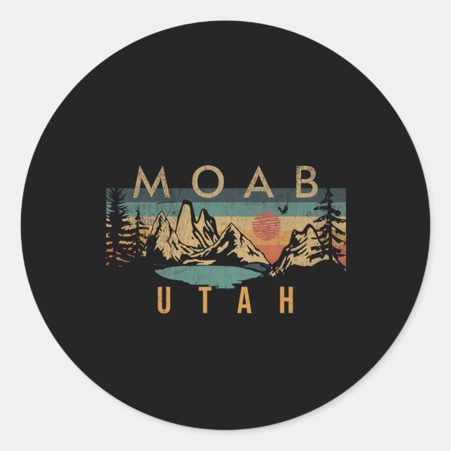 Moab Utah  Runt Klistermärke (Framsida)
