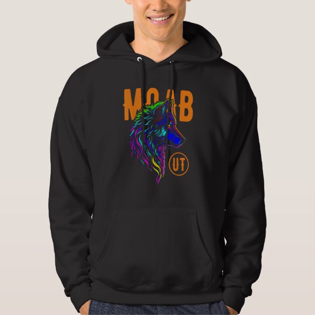 Moab Utah USA Coyote Design Hoodie (Framsida)
