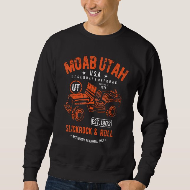 Moab Utah USA Offroad Slickrock Nött 4x4 9 Lång Ärmad Tröja (Framsida)