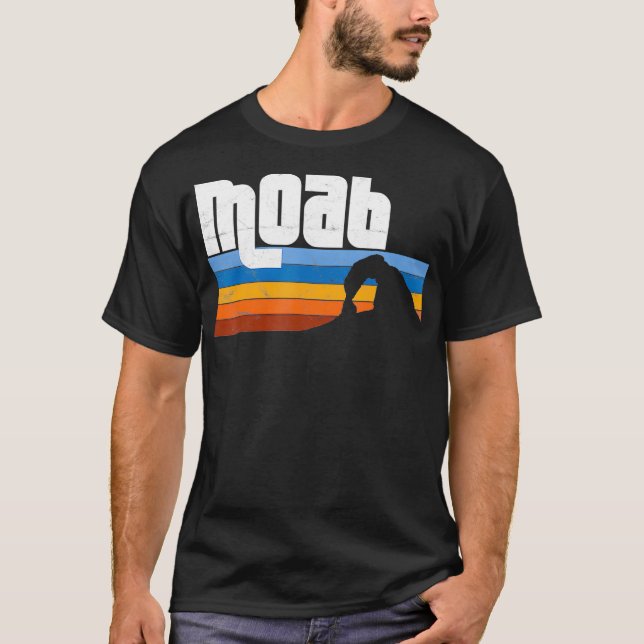 Moab Utah UT Arches Canyonlands nationalpark Retr T Shirt (Framsida)