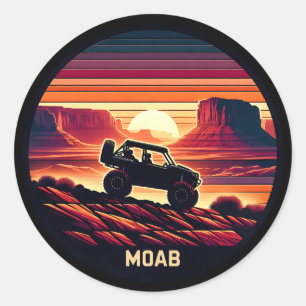 Moab Utah UTV Sunset Red Sten Runt Klistermärke
