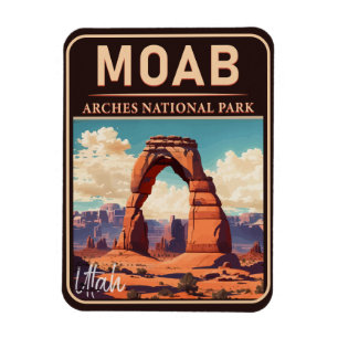 Moab Utah Vintage Sunset Arches Äventyr utomhus Magnet