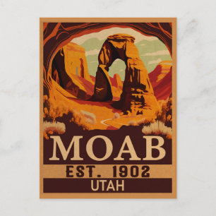 Moab Utah Vintage Sunset Arches Äventyr utomhus Vykort