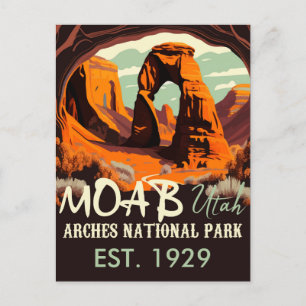 Moab Utah Vintage Sunset Arches Äventyr utomhus Vykort