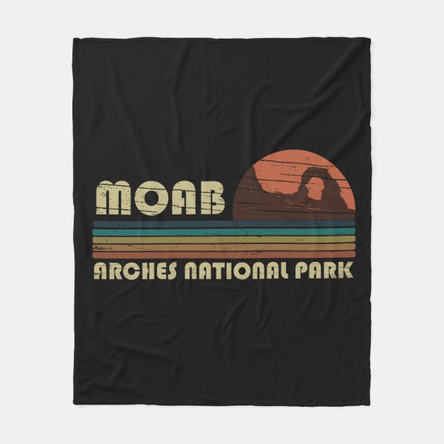 Moab Utah vintage sunset Arches nationalpark Fleecefilt (Framsidan)