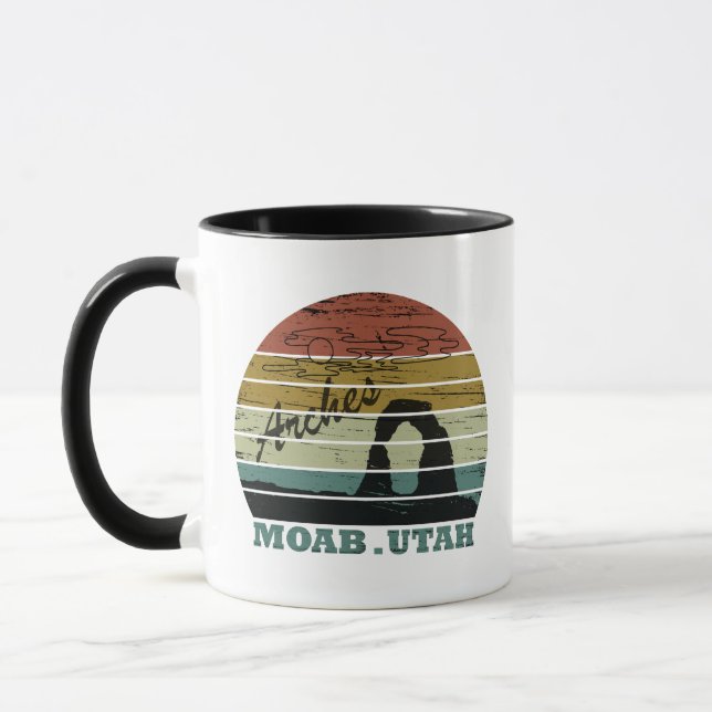 Moab Utah vintage sunset Arches nationalpark Mugg (Vänster)