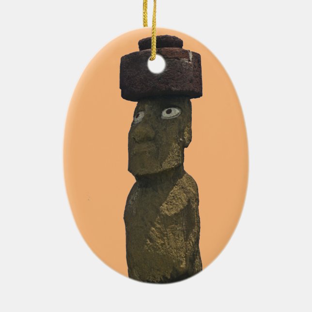 Moai julprydnad 1 julgransprydnad keramik (Baksidan)