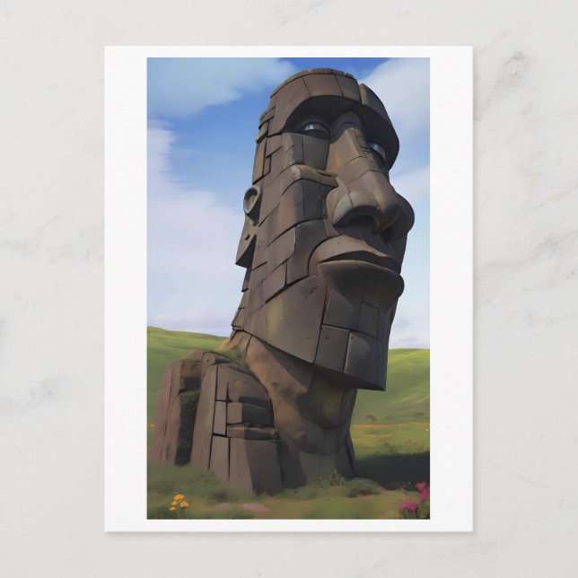 Moai på Mullbacken Vykort (Framsida)