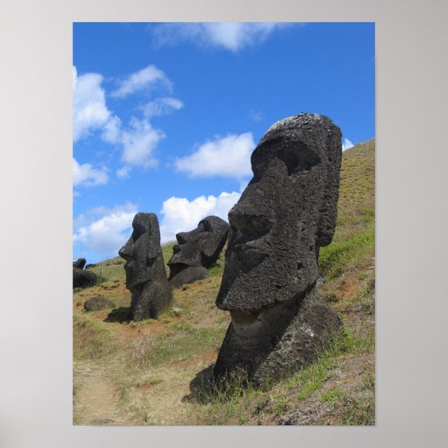 Moai på ön Påsk Poster (Framsidan)
