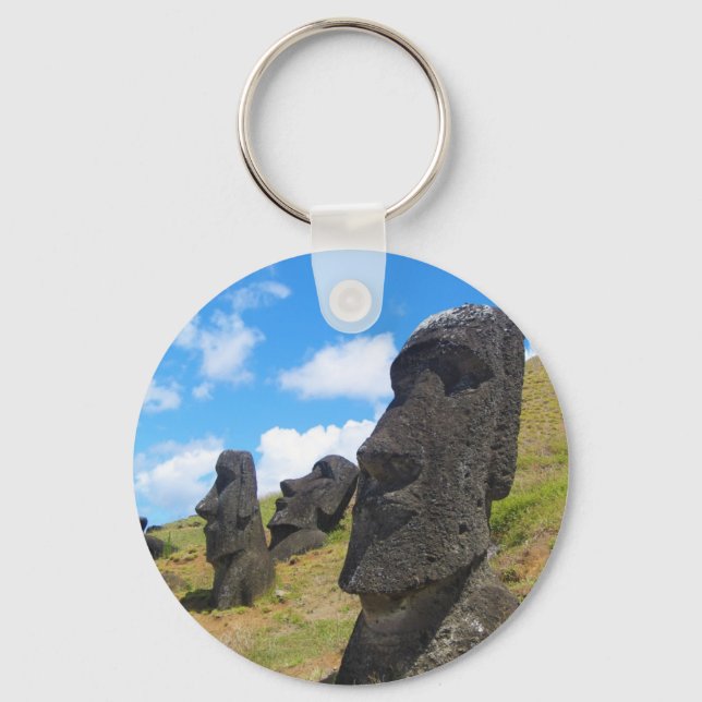 Moai på ön Rano Raraku Påsk Nyckelring (Framsida)