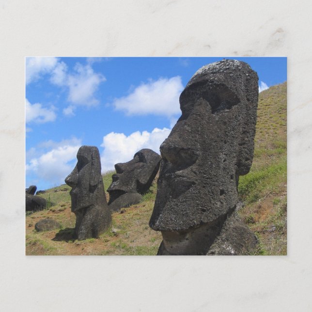 Moai på Påskön Vykort (Framsida)