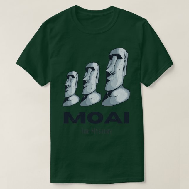 Moai Påsk Islands Rapa Nui-statyer: Mysteriet T Shirt (Design framsida)