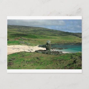 Moai statue Anakena Beach Rapa Nui Påsk Vykort