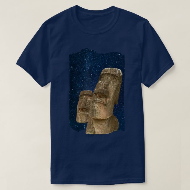 Moai Statue Easter Island At Night Easter Island T T Shirt (Design framsida)