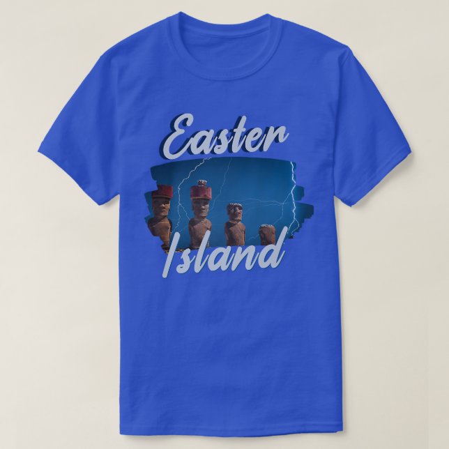 Moai Statue Påsk Island Night Påsk Island 4 T Shirt (Design framsida)