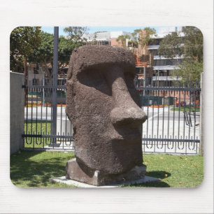 Moai staty på Lanaturhistoriamuseet Musmatta