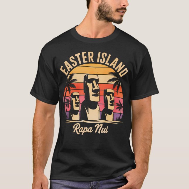 Moai-staty Påskön T Shirt (Framsida)