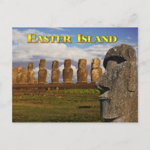 Moai vid Ahu Tongariki, Påsk (Rapa Nui) Vykort