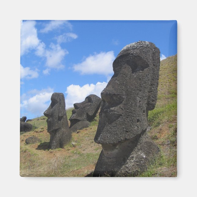 Moai vid Rano Raraku, Påsk Magnet (Framsidan)
