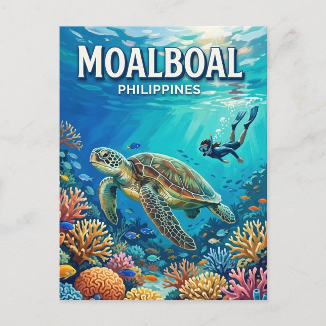 Moalboal Turtle Reef Filippinerna Vykort (Framsida)
