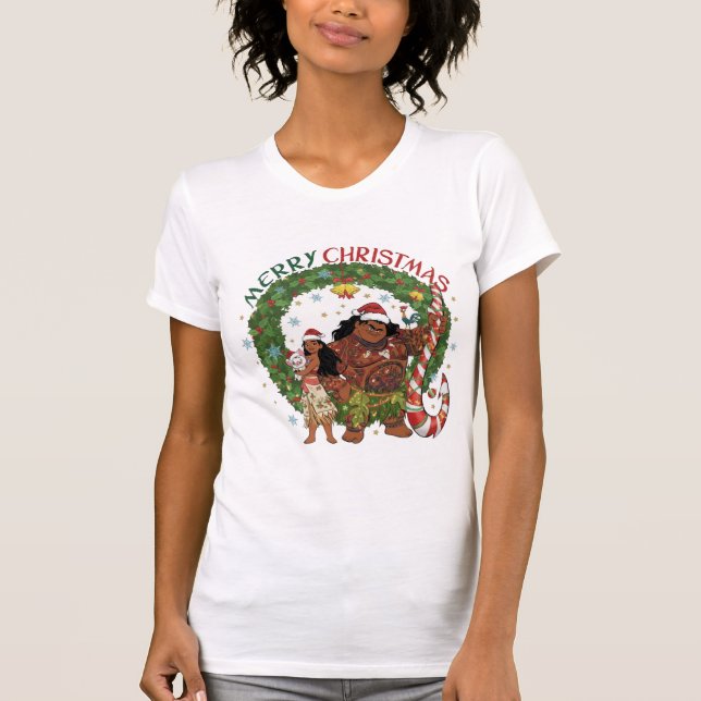 Moana & Maui God jul T-Shirt | Helgdag Adv (Framsida)
