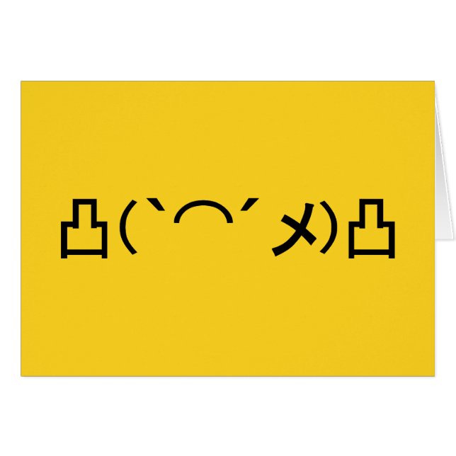 Mo'Arg Emoticon Japanska Kaomoji Hälsningskort (Framsidan Horizontal)