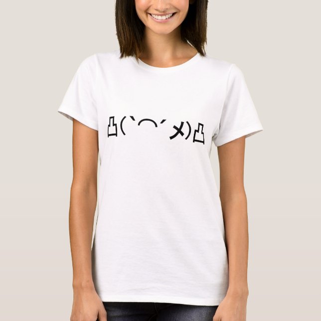Mo'Arg Emoticon Japanska Kaomoji T Shirt (Framsida)