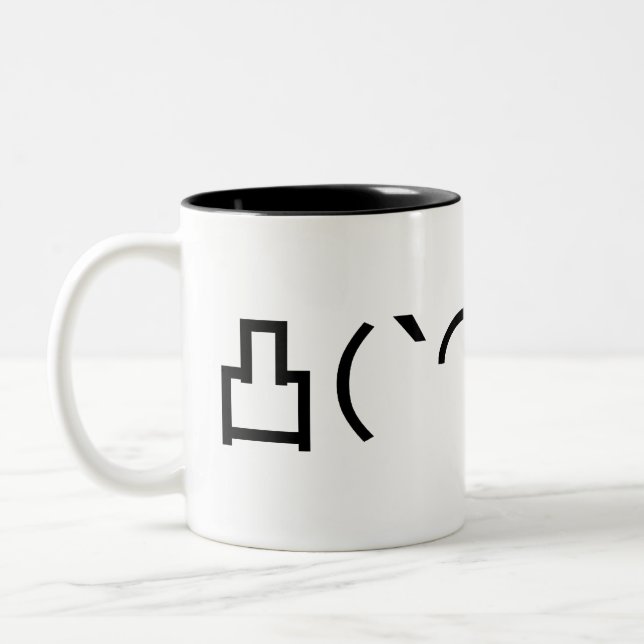 Mo'Arg Emoticon Japanska Kaomoji Två-Tonad Mugg (Vänster)