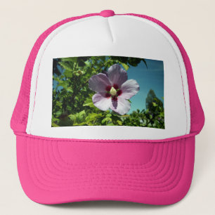 Moave Hibiscus Flower, Dam Truckers Hat Keps