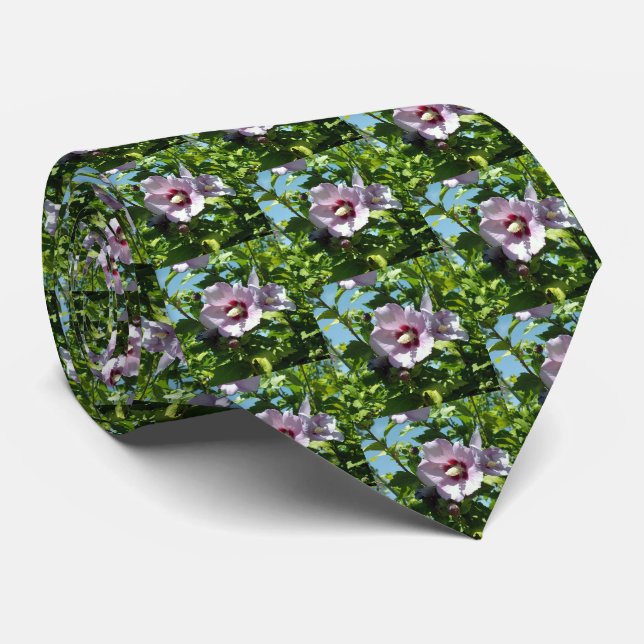 Moave Hibiscus Flower Träd, Neck Tie Slips (Rullad)