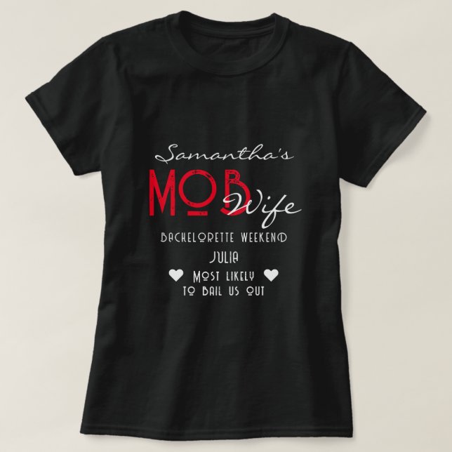 Mob Fru & Martini Svart Bach Möhippa Fest T Shirt (Design framsida)