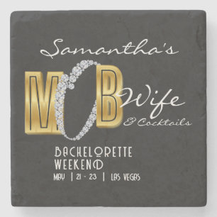 Mob Wife & Cocktails Svart Bach Möhippa Stenunderlägg