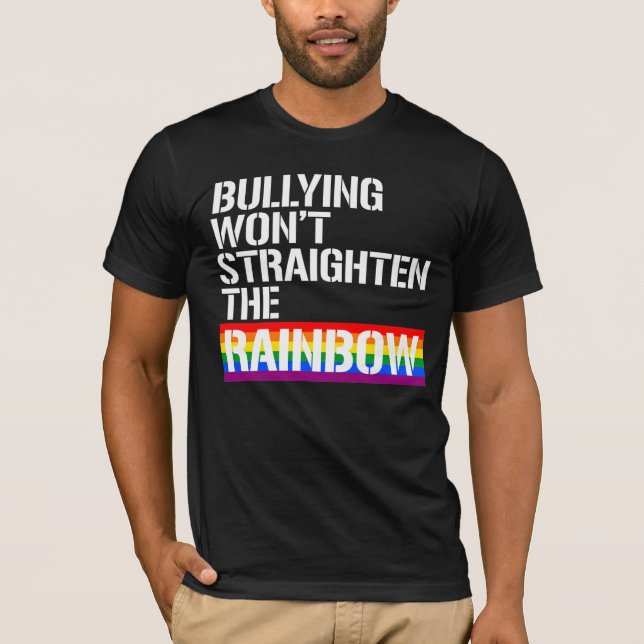 Mobbing kommer inte räta regnbågen t shirt (Framsida)